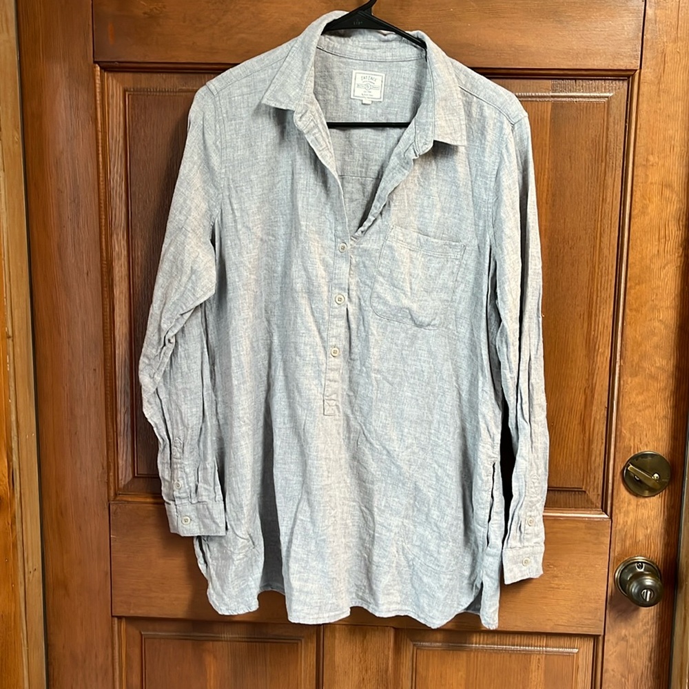 FATFACE Women's Gray Button Down Shirt Size 12